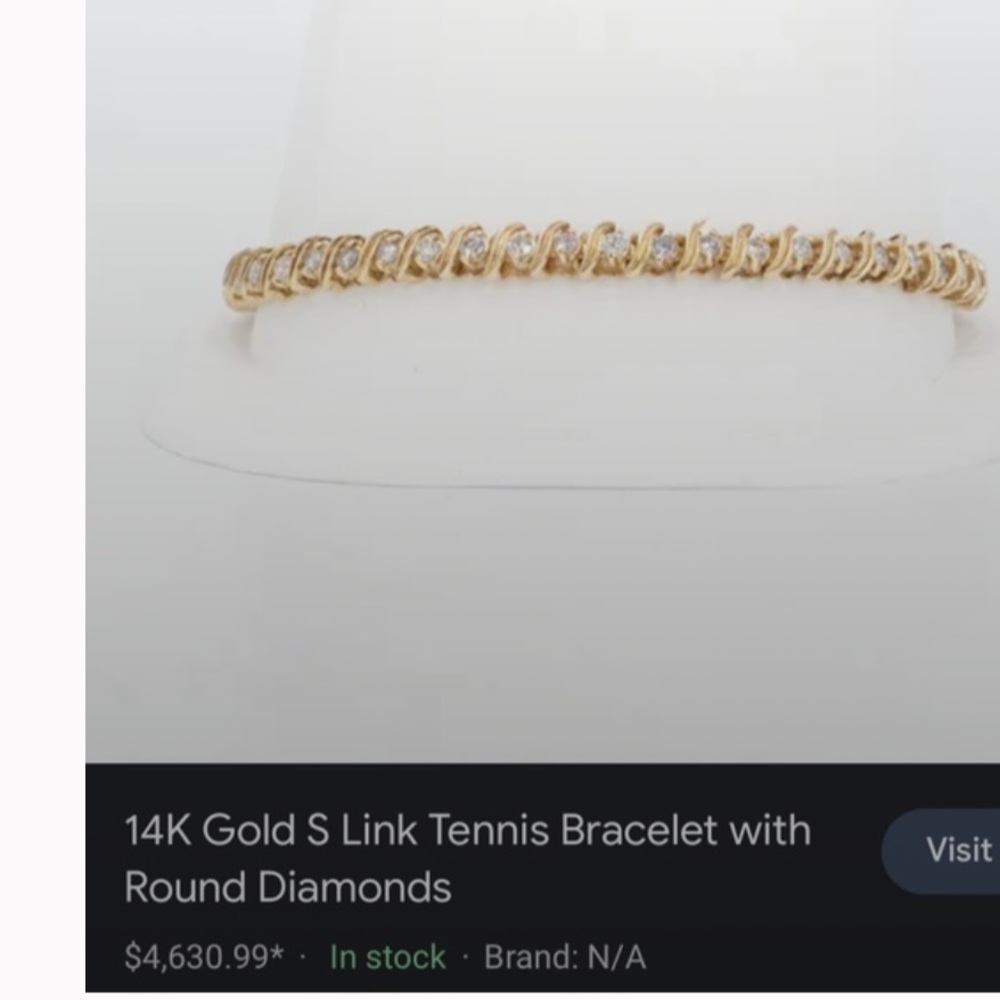 Stunning 14k  4.26ct tw Natural Diamond 6mm S-Link Tennis Bracelet 14k Gold - Picture 9 of 10